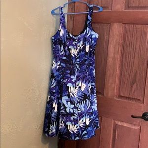 Blue Flower Print Dress
